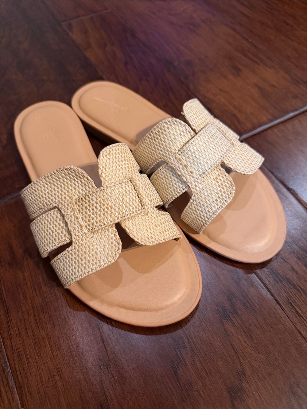 Universal Thread Natural Woven Slide Sandals